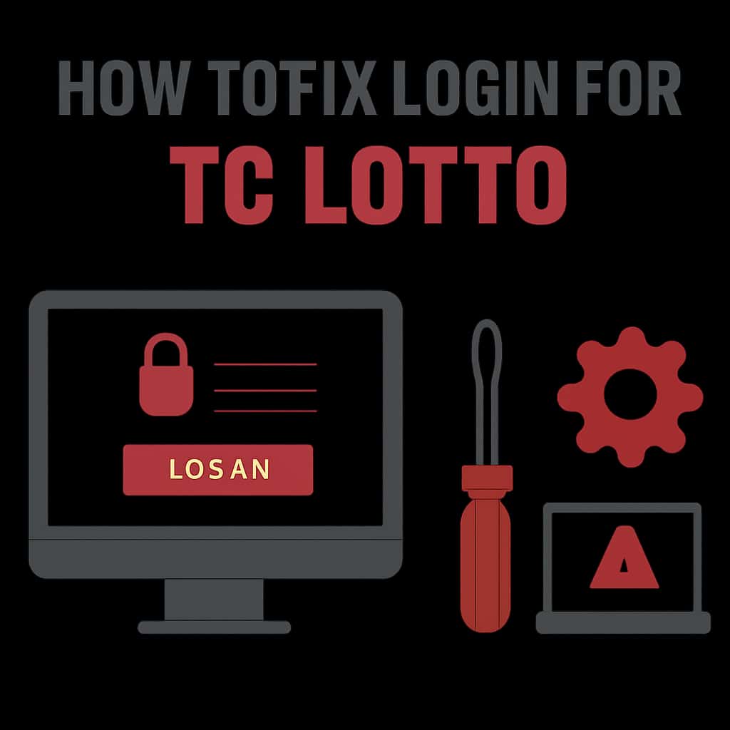 An educational diagram on troubleshooting TC Lotto login issues.