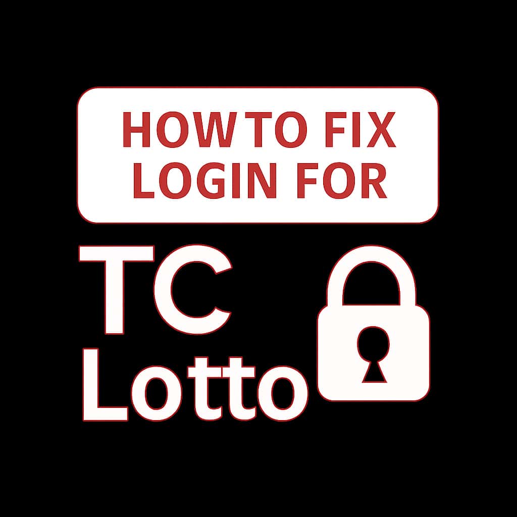 A badge design illustrating login assistance for TC Lotto.