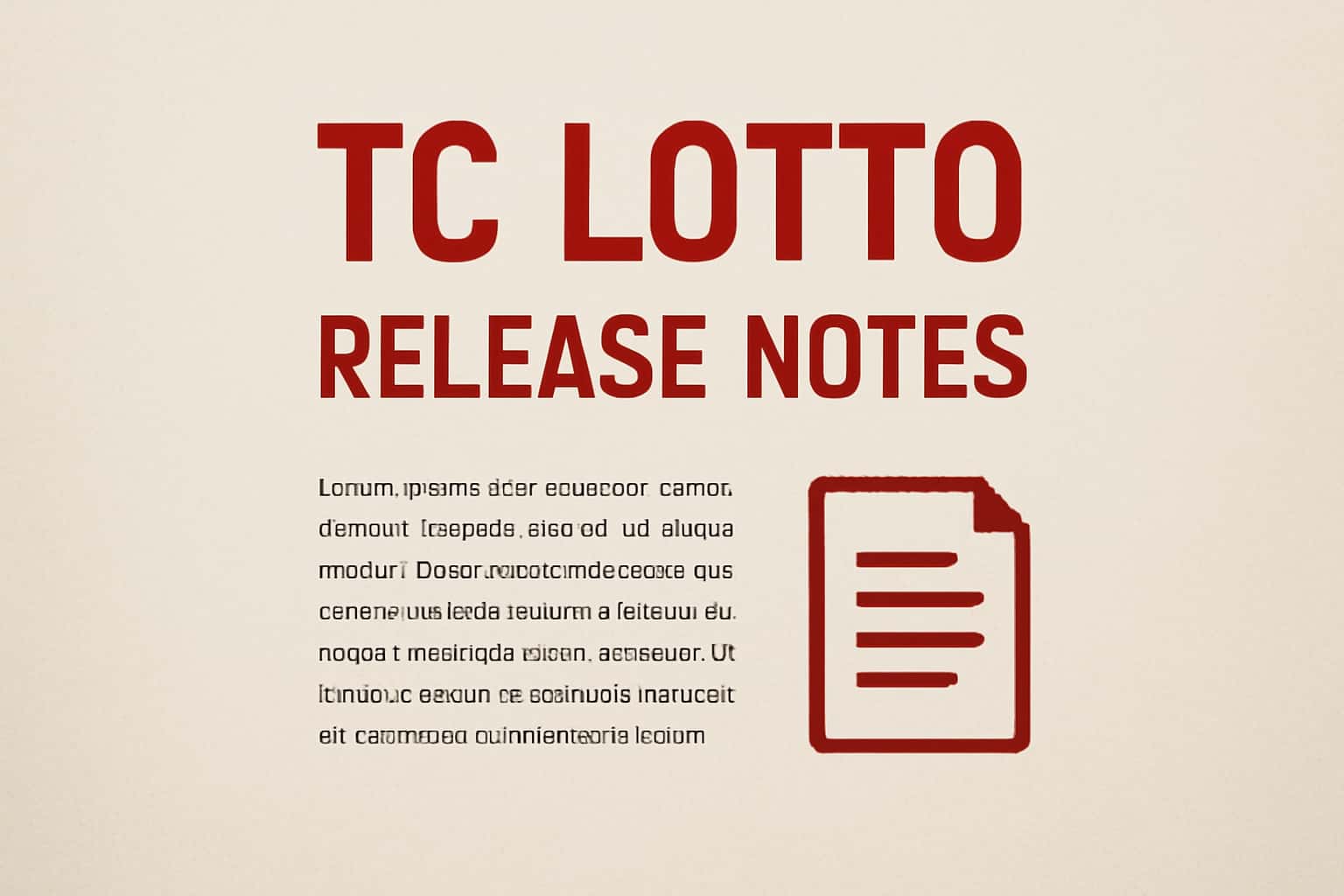 Visual representation of TC Lotto release notes highlighting updates and features.