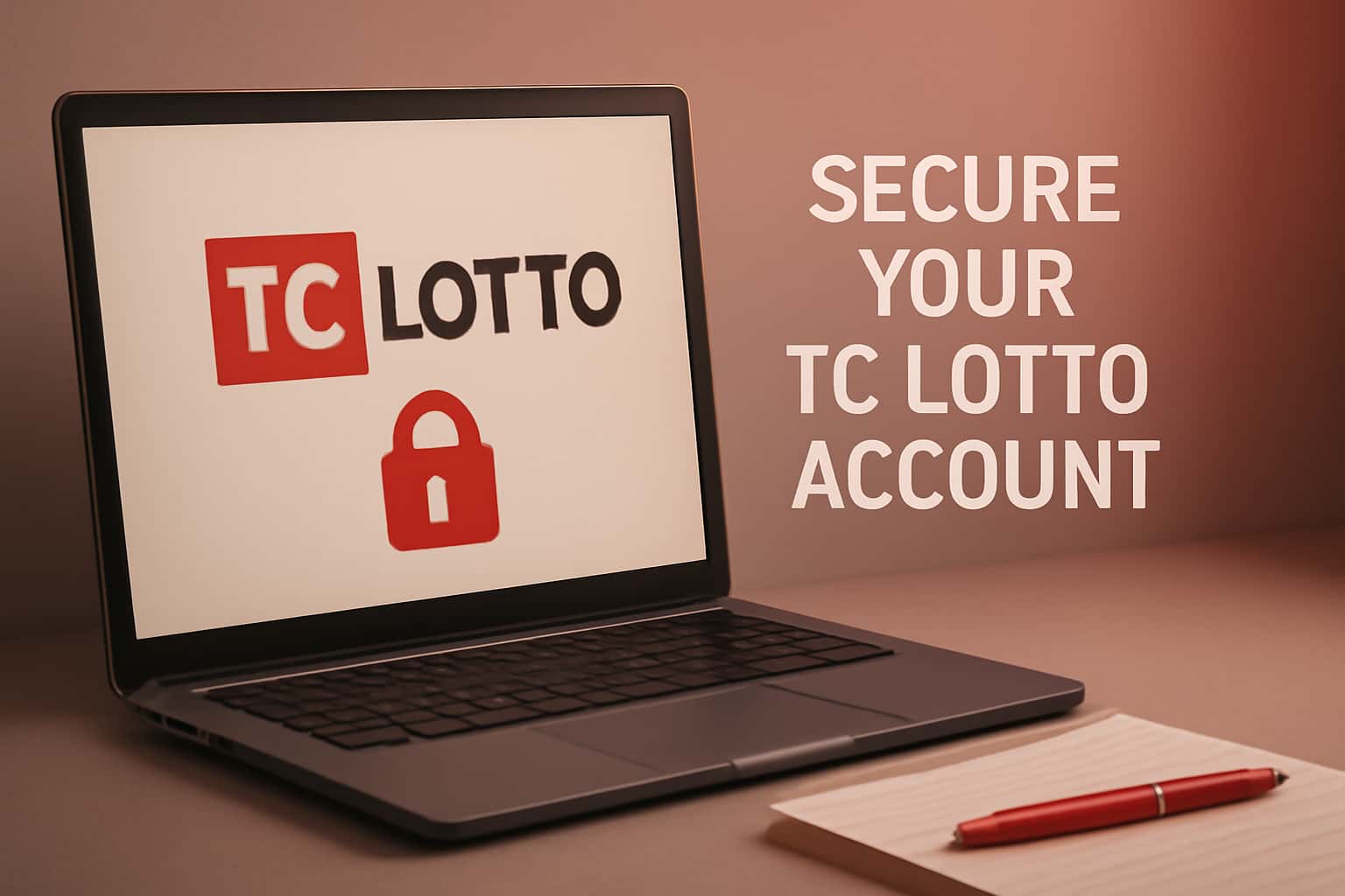 An informative scene representing the security practices for TC Lotto accounts.