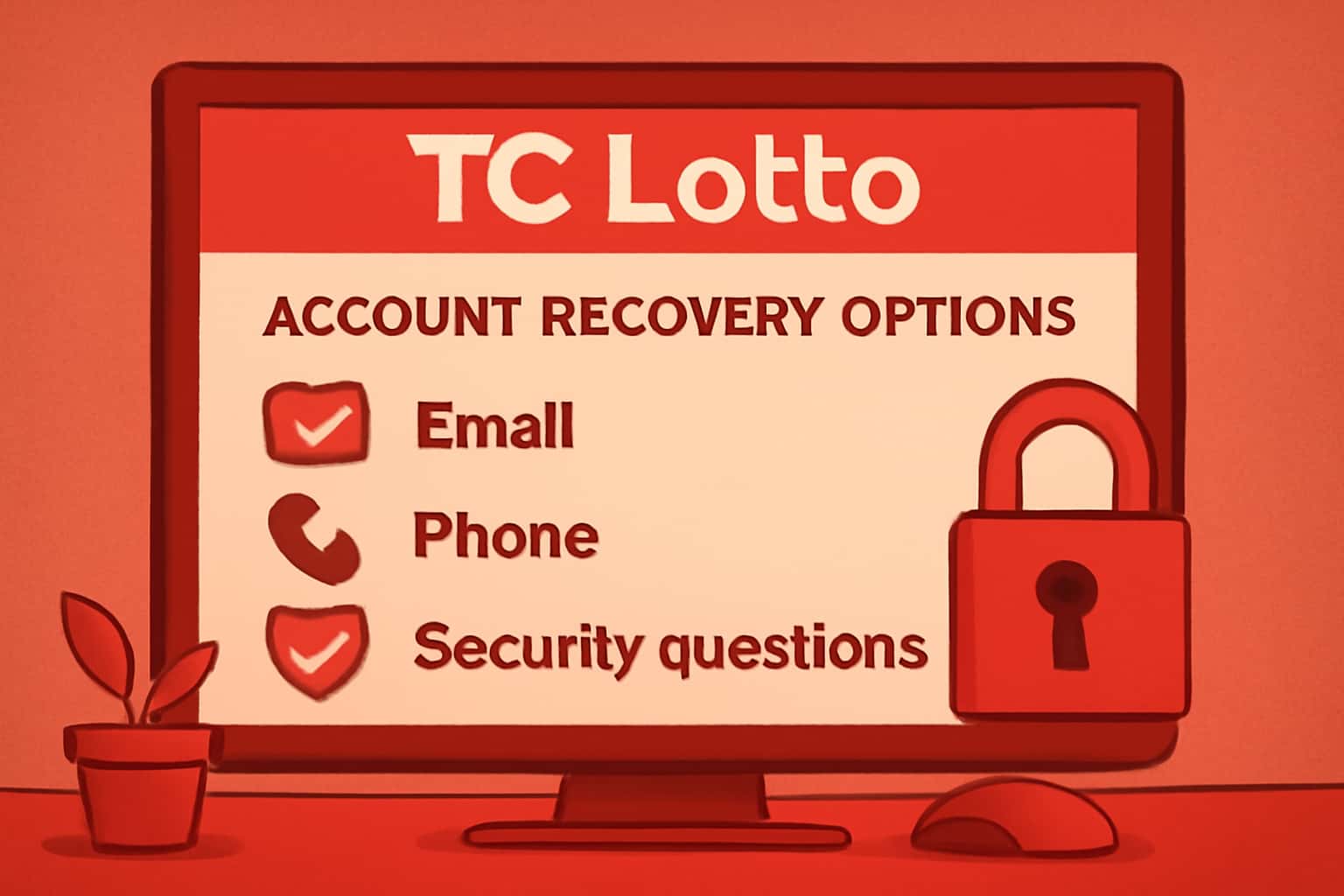 Visual representation of TC Lotto account recovery options.